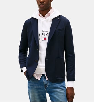 Blazer Punto Milano ajusté - Tommy Hilfiger - Bleu marine