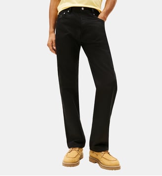Jean droit en coton stonewashed - Tommy Hilfiger - Noir