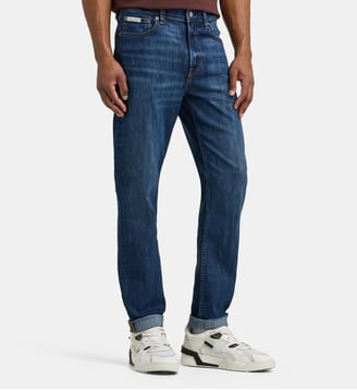 Jean slim Dark Irving en coton denim - Calvin Klein - Bleu jean moyen