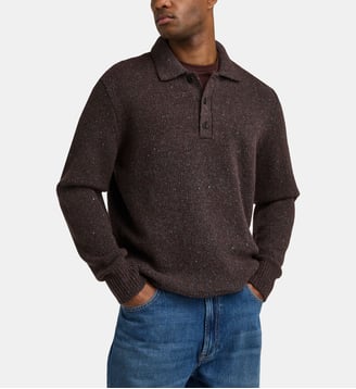 Pull Nep Yarn en laine mouchetée  - Calvin Klein - Marron