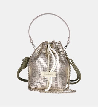 Sac seau Bibi en cuir - Craie - Or