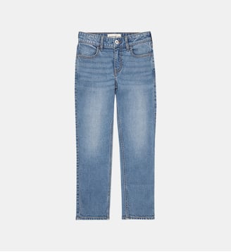 Jean droit taille haute années 90 - Abercrombie Kids - Bleu