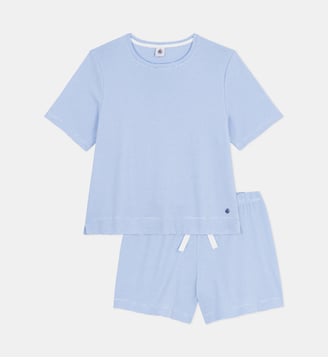 Ensemble pyjama droit à rayures - Petit Bateau - Bleu
