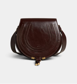 Sac à main Marcie cuir brillant - Chloé - Bordeaux foncé