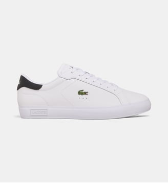 Baskets basses Powercourt cuir - Lacoste - Blanc et noir