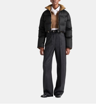 Veste courte matelassée signature - Prada - Noir