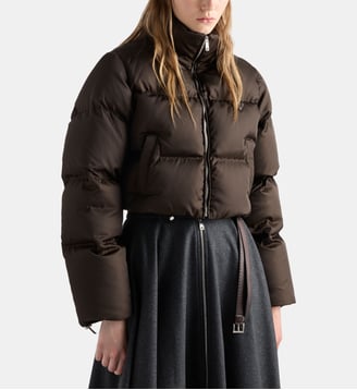 Veste courte matelassée signature - Prada - Marron