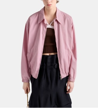 Blouson droite en gabardine ancienne signature - Prada - Rose