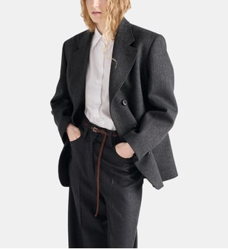 Chemise droite en popeline signature - Prada - Blanc