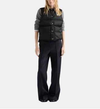 Gilet droit matelassé sans manches signature - Prada - Noir