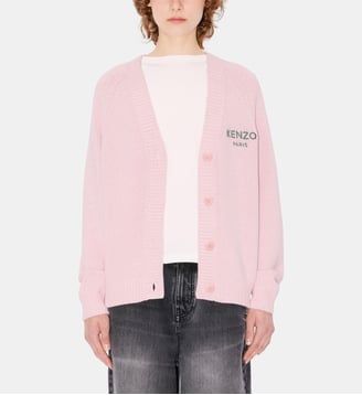 Gilet ample en coton mélangé signature - Kenzo - Rose