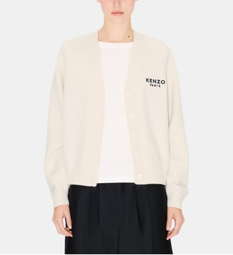 Gilet droit en laine - Kenzo - Blanc cassé