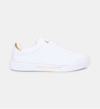 Baskets basses finition lisse - Tommy Hilfiger - Blanc et doré
