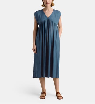 Robe longue fluide Calvi Satl - Galeries Lafayette - Bleu ardoise
