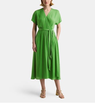 Robe croisée fluide longue Livia Salt - Galeries Lafayette - Vert