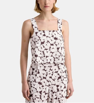 Top Ernestine Cao - Galeries Lafayette - Blanc et marron
