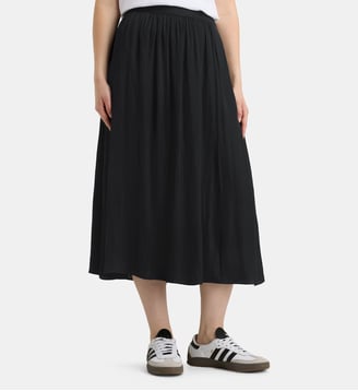 Jupe portefeuille midi fluide Celestine Satl - Galeries Lafayette - Noir