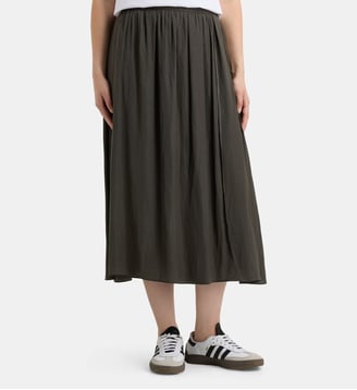 Jupe portefeuille midi fluide Celestine Satl - Galeries Lafayette - Bronze