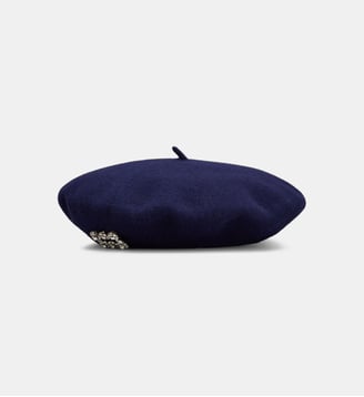 Béret Flower Strass - Roger Vivier - Bleu