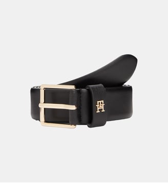 Ceinture en cuir signature - Tommy Hilfiger - Marron
