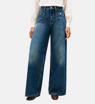 Jean large en coton - Tommy Hilfiger - Bleu foncé