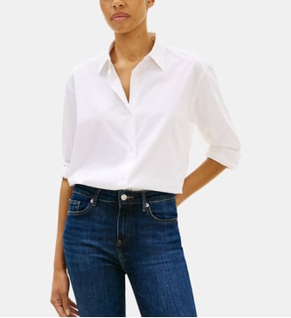 Chemise droite en coton - Tommy Hilfiger - Blanc