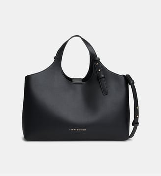 Sac à main cabas grainé signature - Tommy Hilfiger - Noir