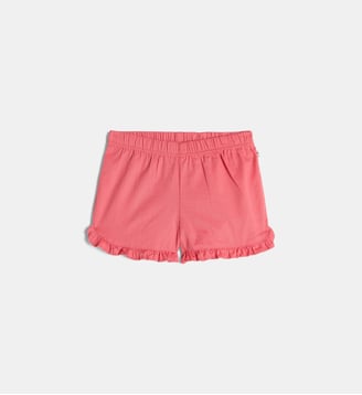 Short Macraie volanté twill coton bio - Cadet Rousselle - Rose