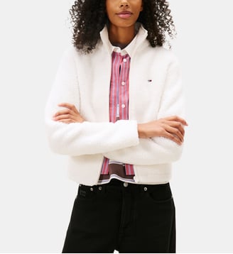Sweat sherpa zippé - Tommy Hilfiger - Écru