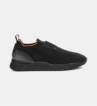 Baskets basses signature détails mesh - Santoni - Noir