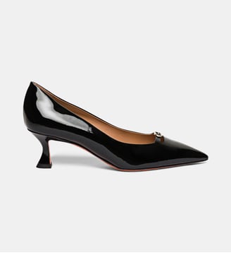 Escarpins en cuir verni signature - Santoni - Noir