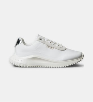 Baskets basses Runner signature - Calvin Klein - Blanc et argent