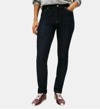Jean slim taille haute - Tommy Hilfiger - Bleu marine