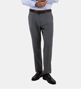 Pantalon droit en laine mélangée - El Ganso - Gris