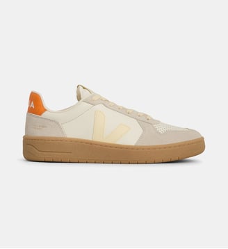 Baskets basses V-82 cuir O.T. - Veja - Beige et orange