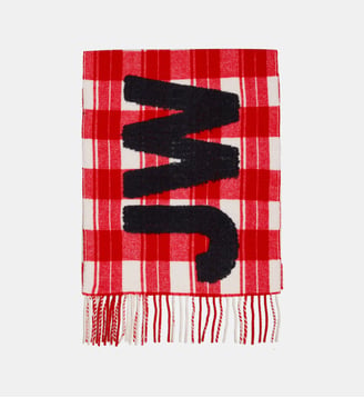 Echarpe à carreaux en laine - JW Anderson - Rouge et blanc