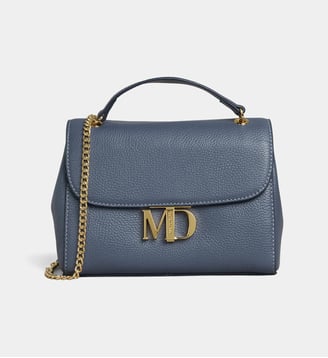 Sac à main Sete M en cuir de vachette - Mac Douglas - Bleu gris