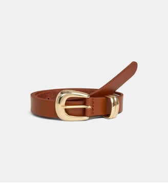 Ceinture fine Azelie cuir - Galeries Lafayette - Camel