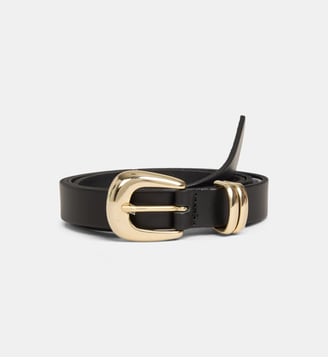 Ceinture fine Azelie cuir - Galeries Lafayette - Noir