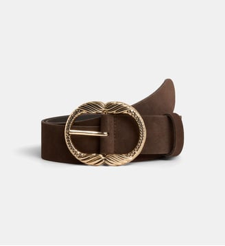 Ceinture large Armele Suède - Galeries Lafayette - Marron chocolat