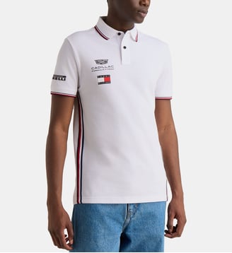 Polo droit Fomula 1 Replica en coton piqué - Tommy Hilfiger - Blanc