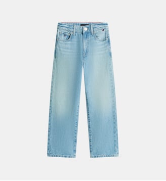 Jean droit en coton effet stonewashed - Tommy Hilfiger - Bleu clair