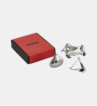 Lot de 3 pièces de cuisine (éplucheur, désodorisant, repose-cuillère). - Alessi - Acier