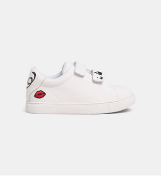 Baskets basses Mini Edith in love-Heart cuir - Bons Baisers - Blanc