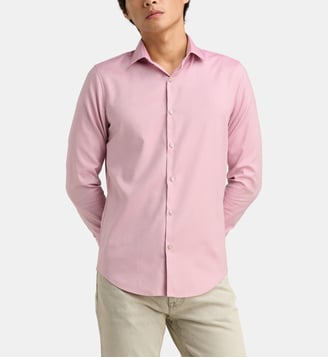 Chemise ajustée en coton - Calvin Klein - Rouge