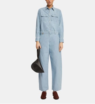 Pantalon Lou ample en coton taille haute - Roseanna - Bleu