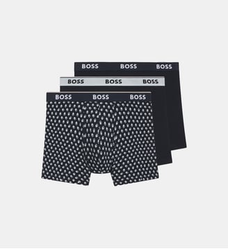 Lot de 3 boxers en coton à motif - BOSS - Multi bleu