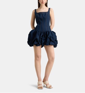 Robe courte Briar denim brut - Aje - Bleu jean