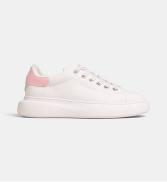 Baskets basses Kore Karl NTF cuir - Karl Lagerfeld - Blanc et rose