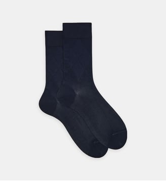 Chaussettes classiques losanges - Doré Doré - Marine